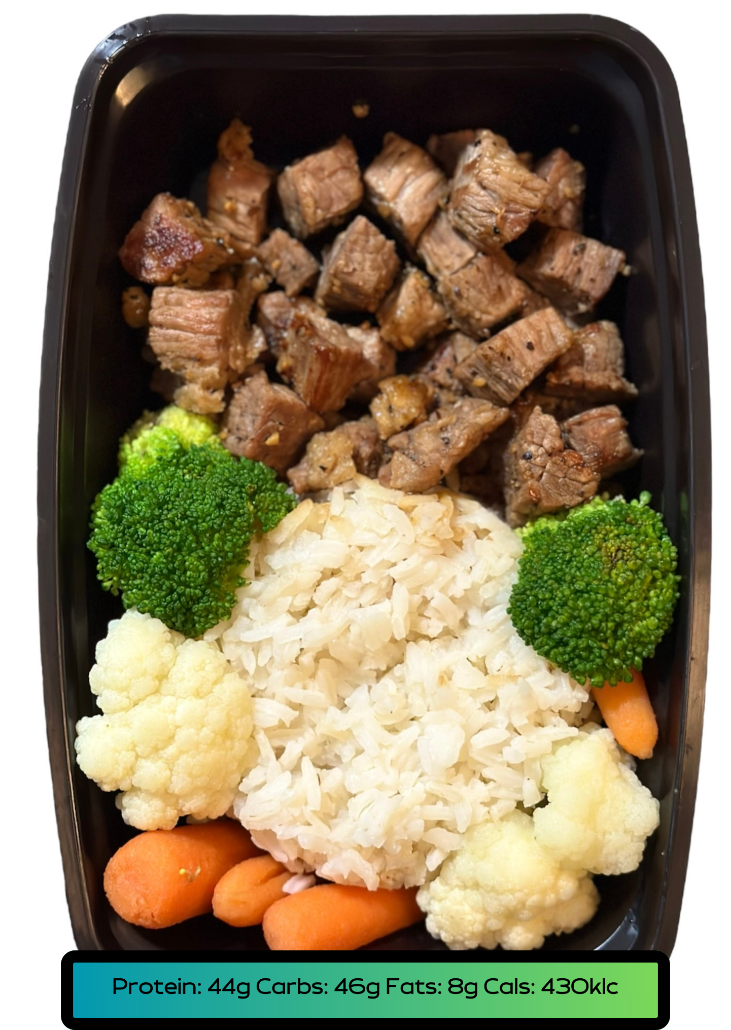 Lean Meat 5.2oz, Carbs 5.2oz, Veggies 2.1oz