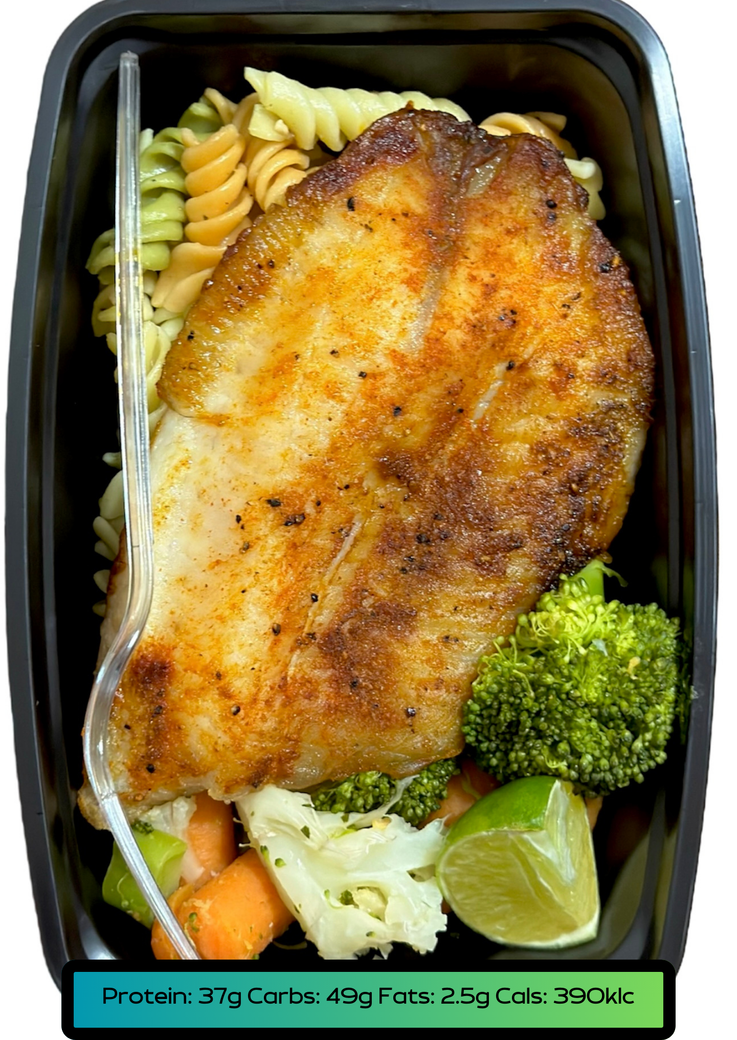 Tilapia Fillet 5.2oz, Carbs 5.2oz, Veggies 2.1oz