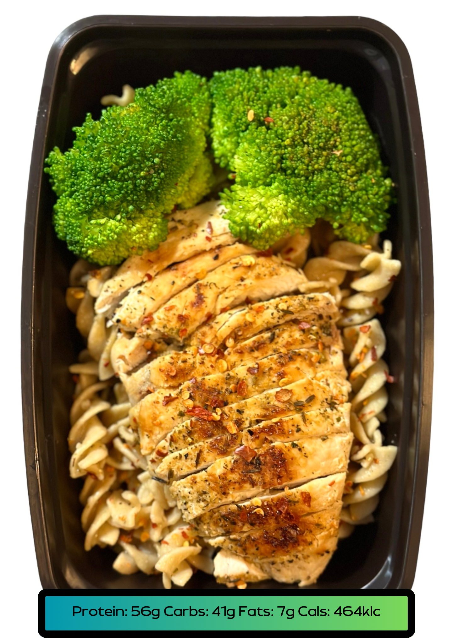 Chicken breast 5.2oz, Carbs 5.2oz, Veggies 2.1oz