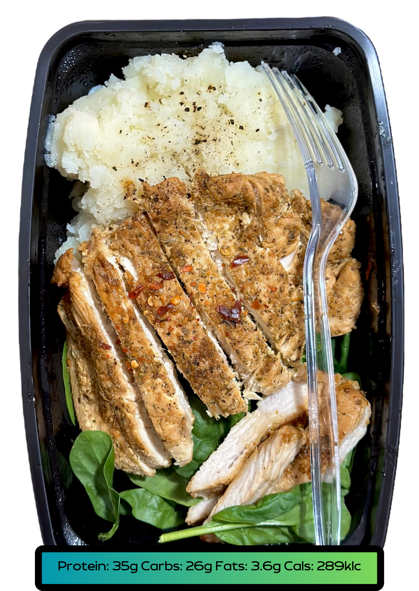 Chicken breast 5.2oz, Carbs 5.2oz, Veggies 2.1oz