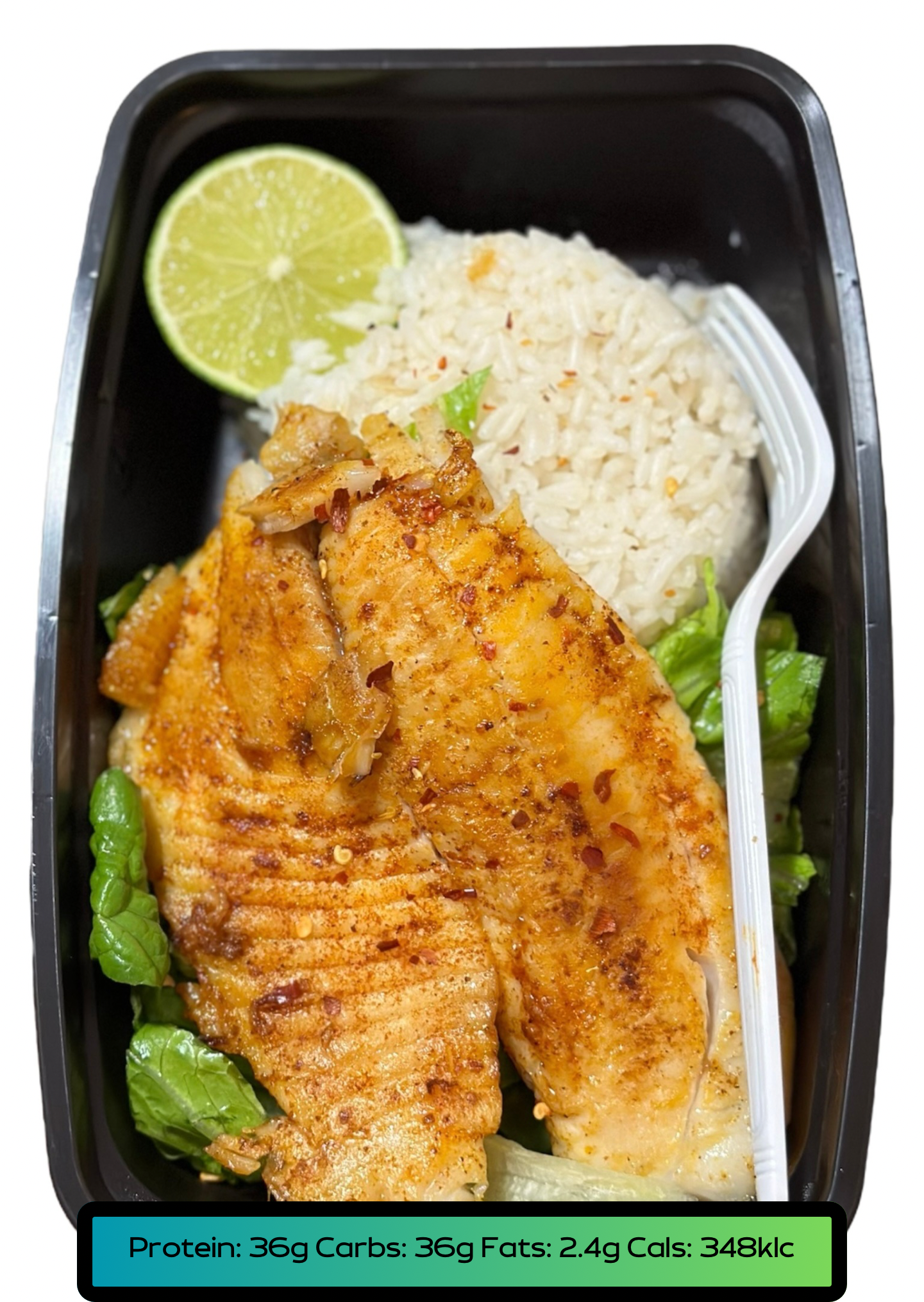 Tilapia Fillet 5.2oz, Carbs 5.2oz, Veggies 2.1oz
