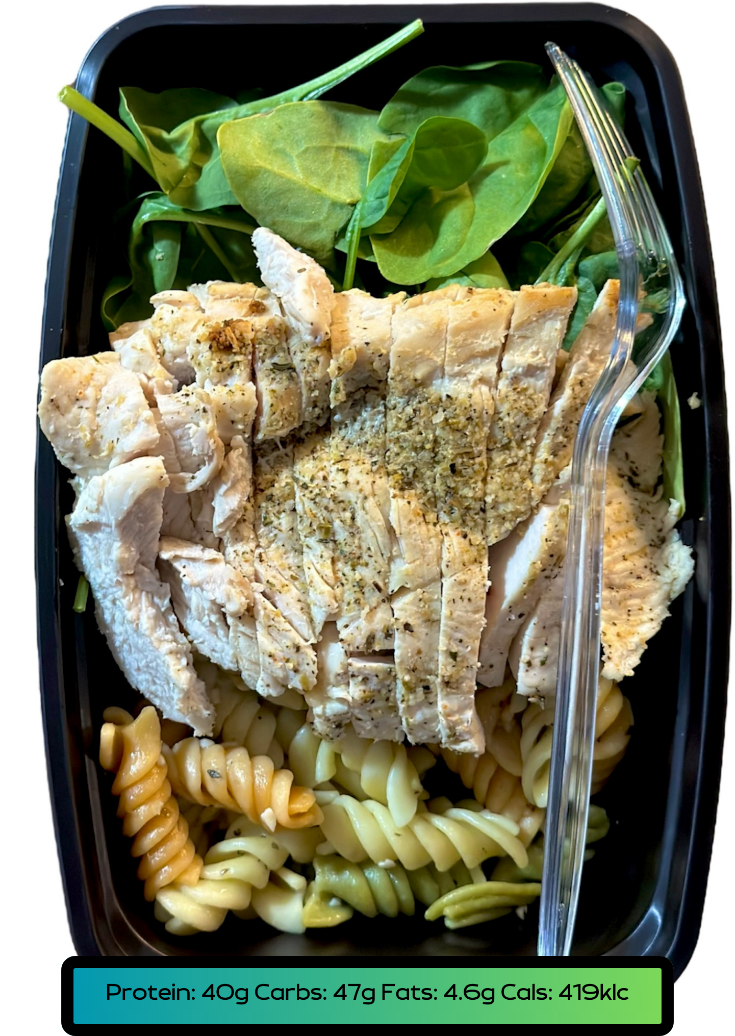 Chicken breast 5.2oz, Carbs 5.2oz, Veggies 2.1oz
